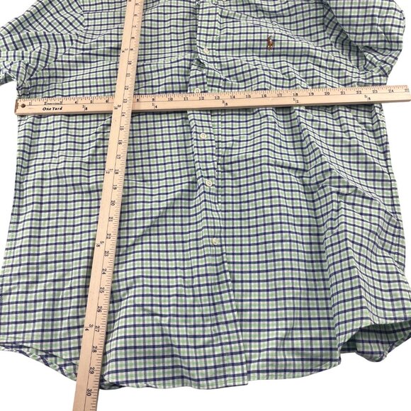Ralph Lauren Mens XL Green & Blue Checkered Long-Sleeve Shirt - Picture 2 of 4